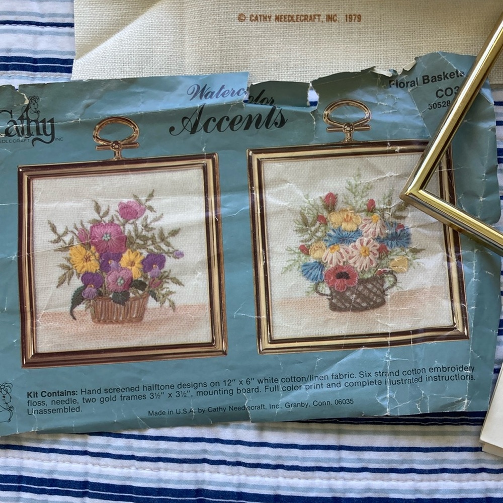 Vintage Cathy Needlecraft floral basket designs